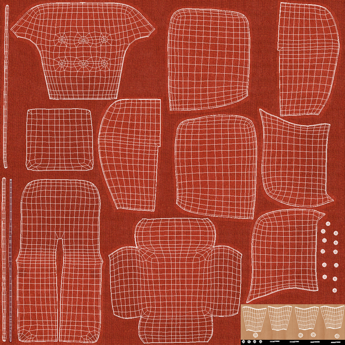 3D Red Loa Armchair
