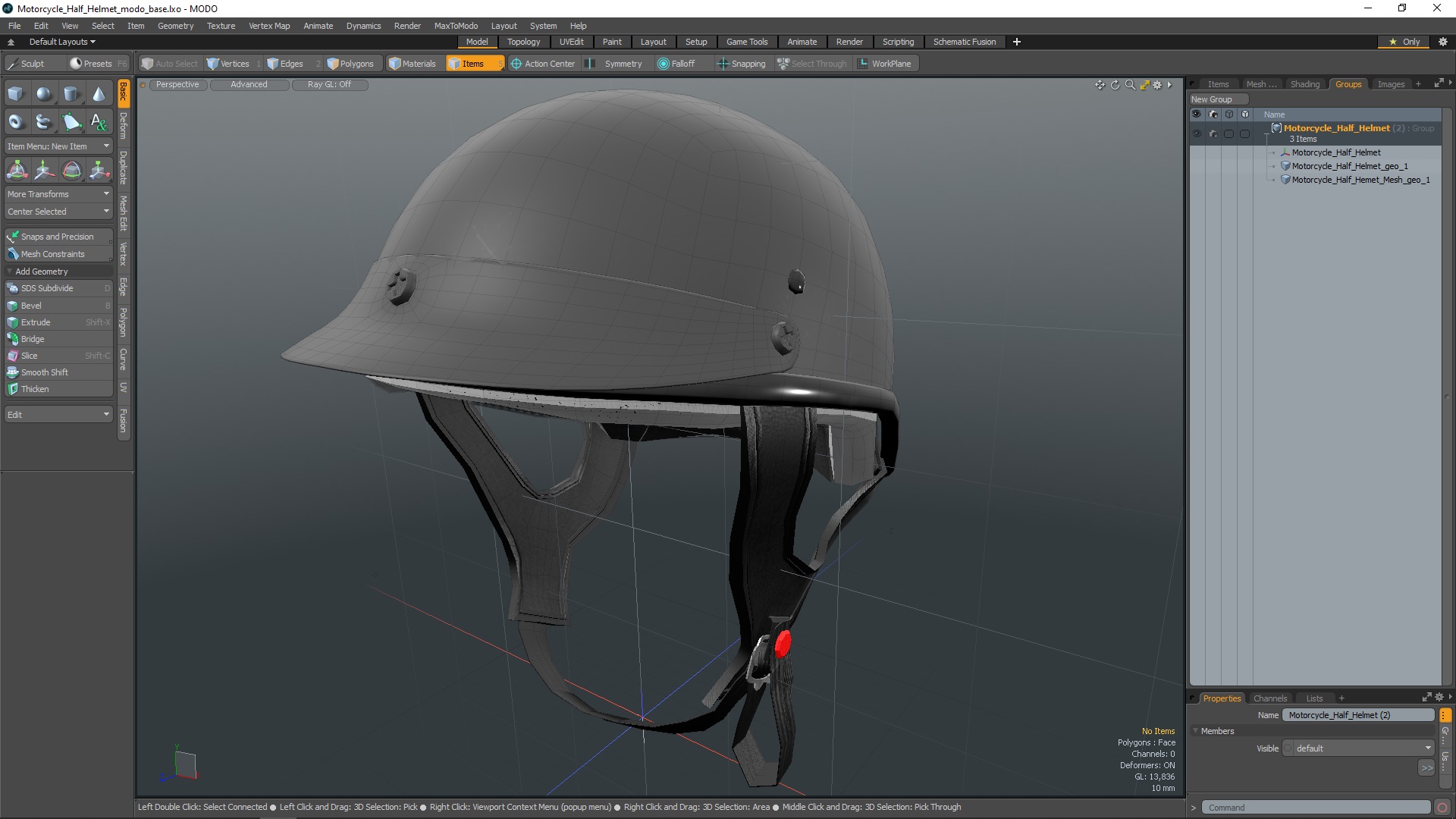 Motorcycle Half Helmet 3D