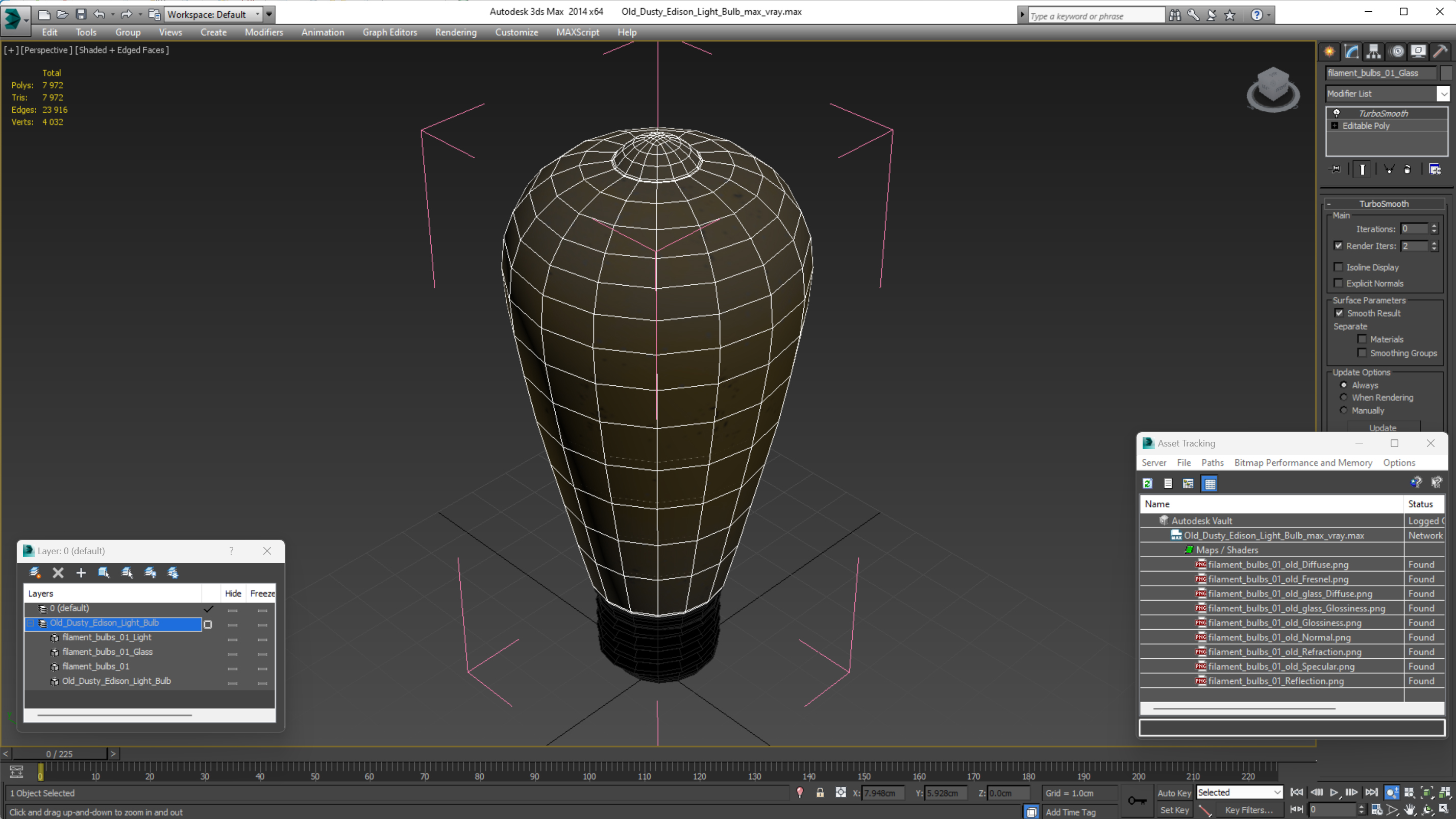 Old Dusty Edison Light Bulb 3D