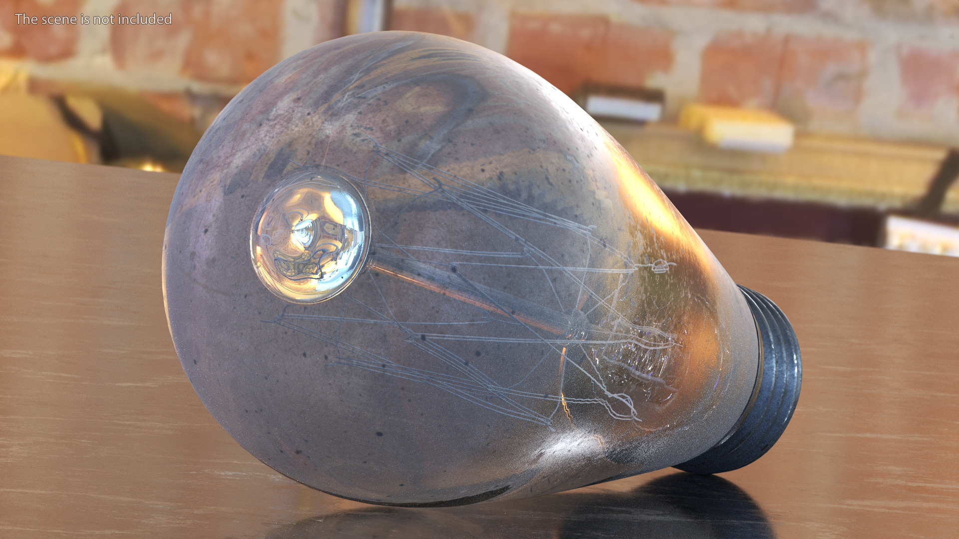Old Dusty Edison Light Bulb 3D