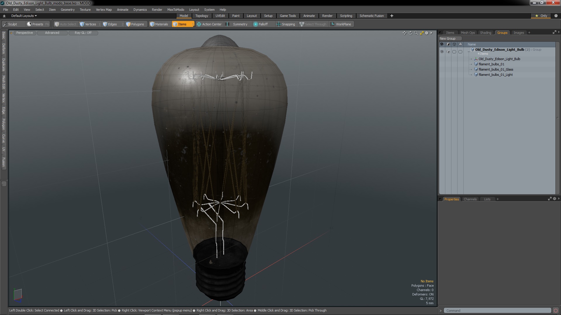 Old Dusty Edison Light Bulb 3D