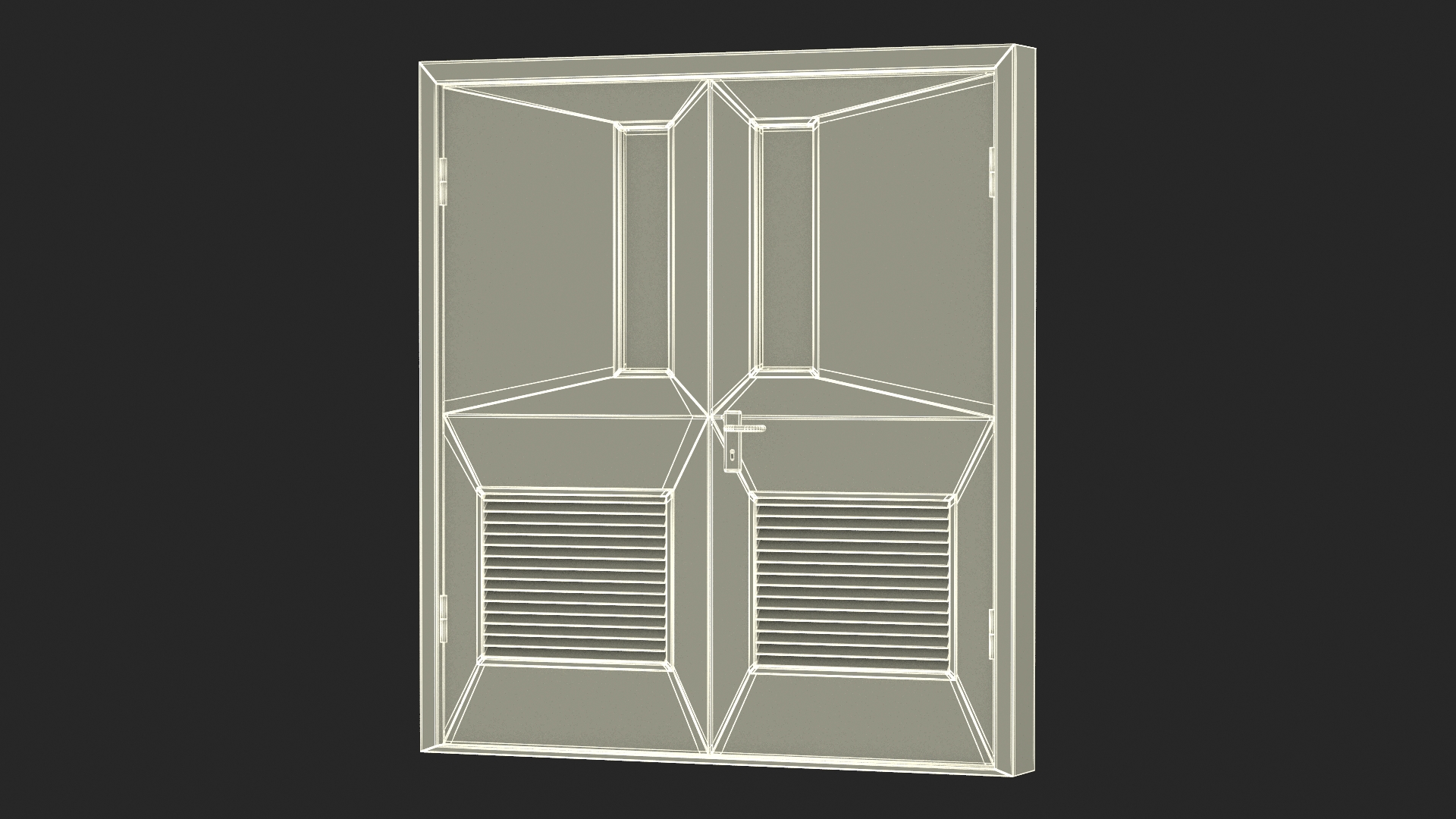 Double Fire Doors Grey 3D