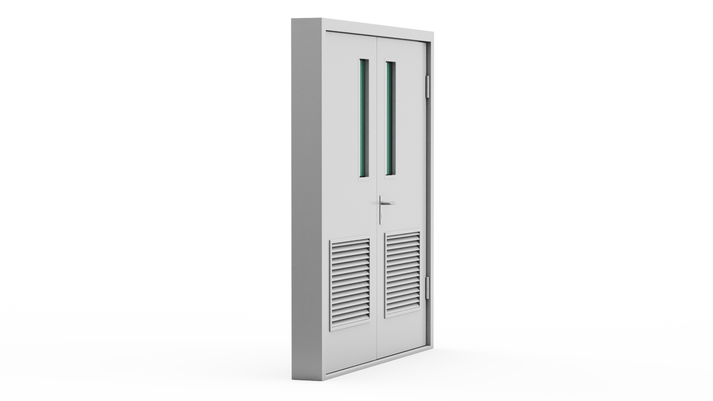 Double Fire Doors Grey 3D