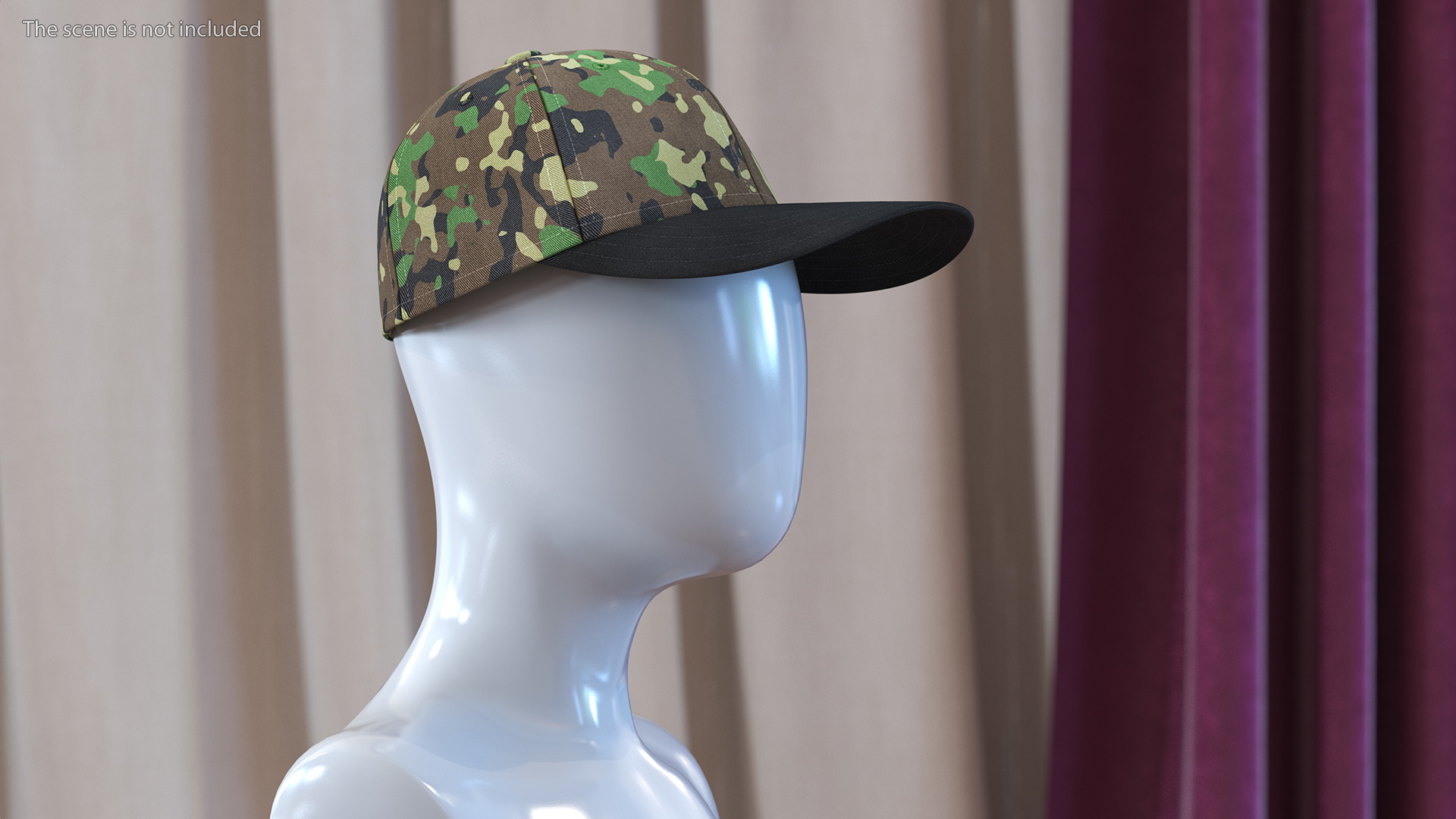 3D Baseball Cap Camouflage model