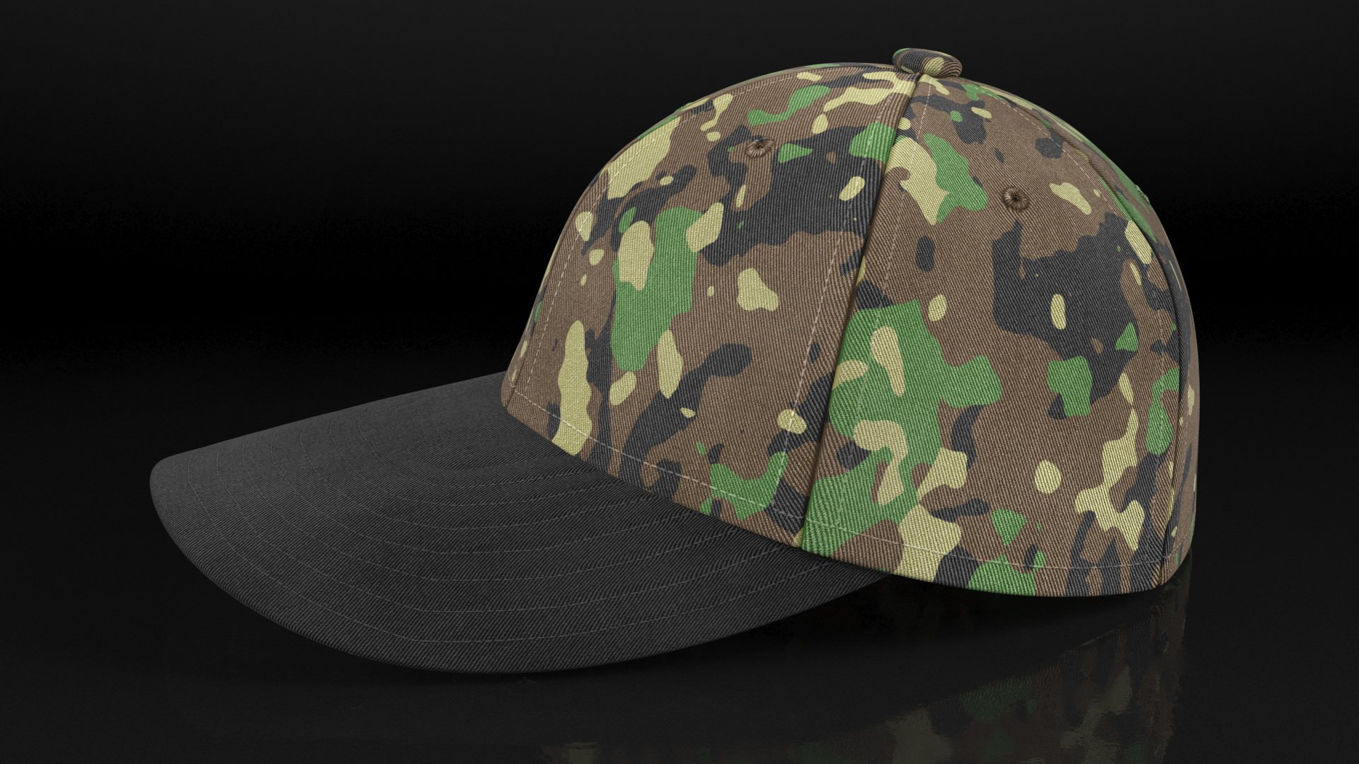 3D Baseball Cap Camouflage model