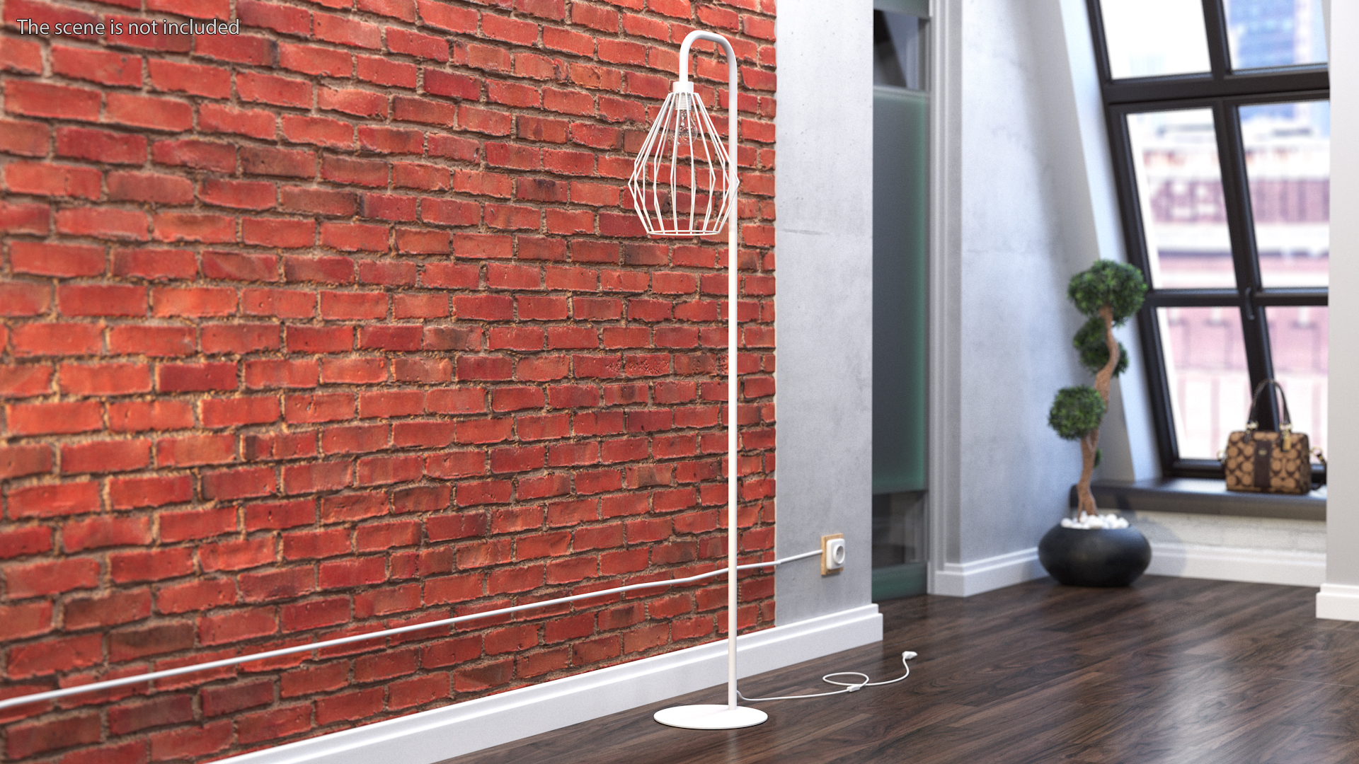 Geometric Standing Lamp White 3D model