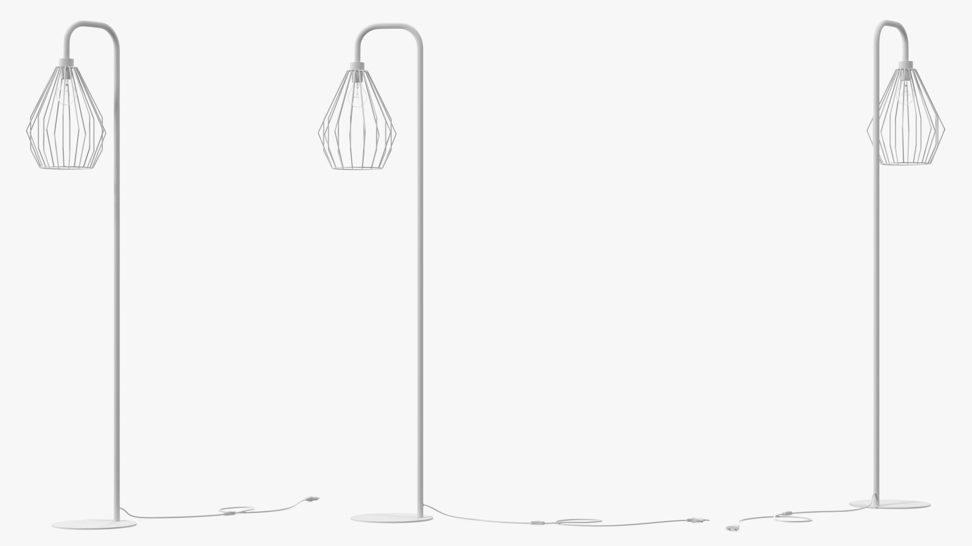 Geometric Standing Lamp White 3D model