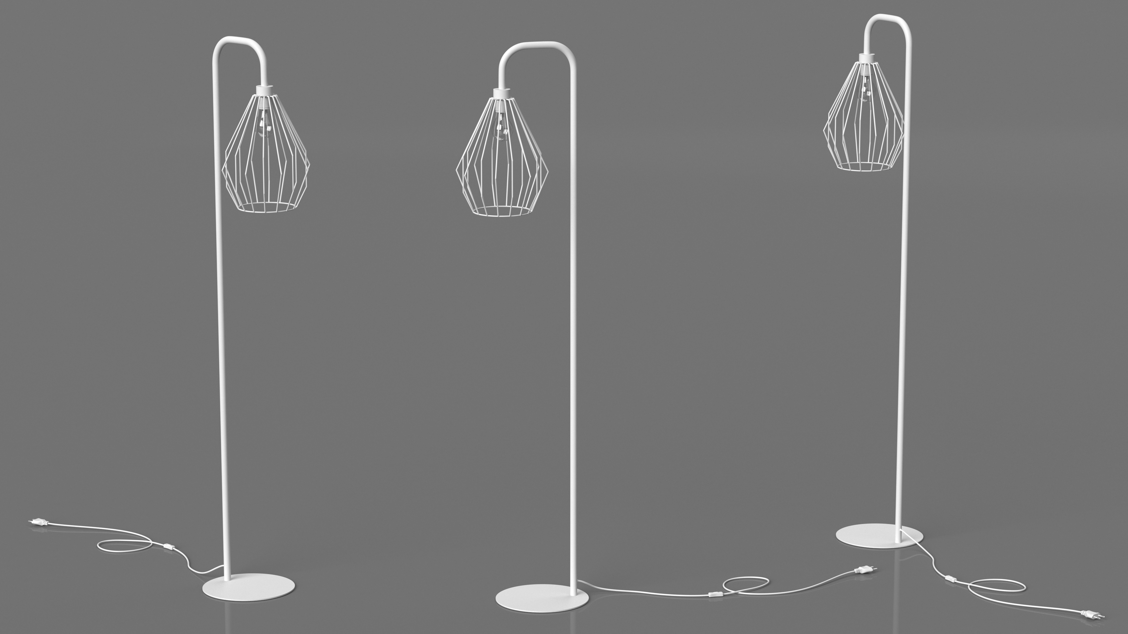 Geometric Standing Lamp White 3D model