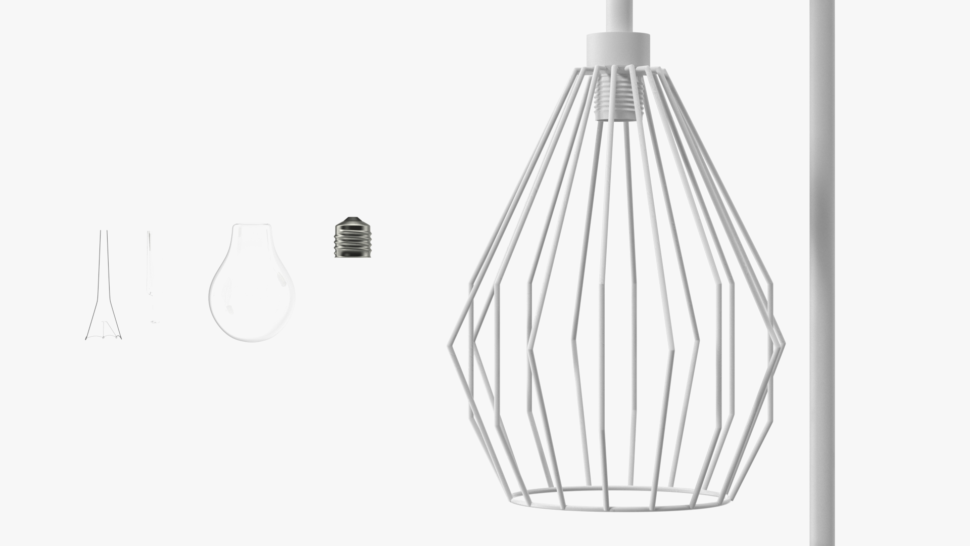 Geometric Standing Lamp White 3D model
