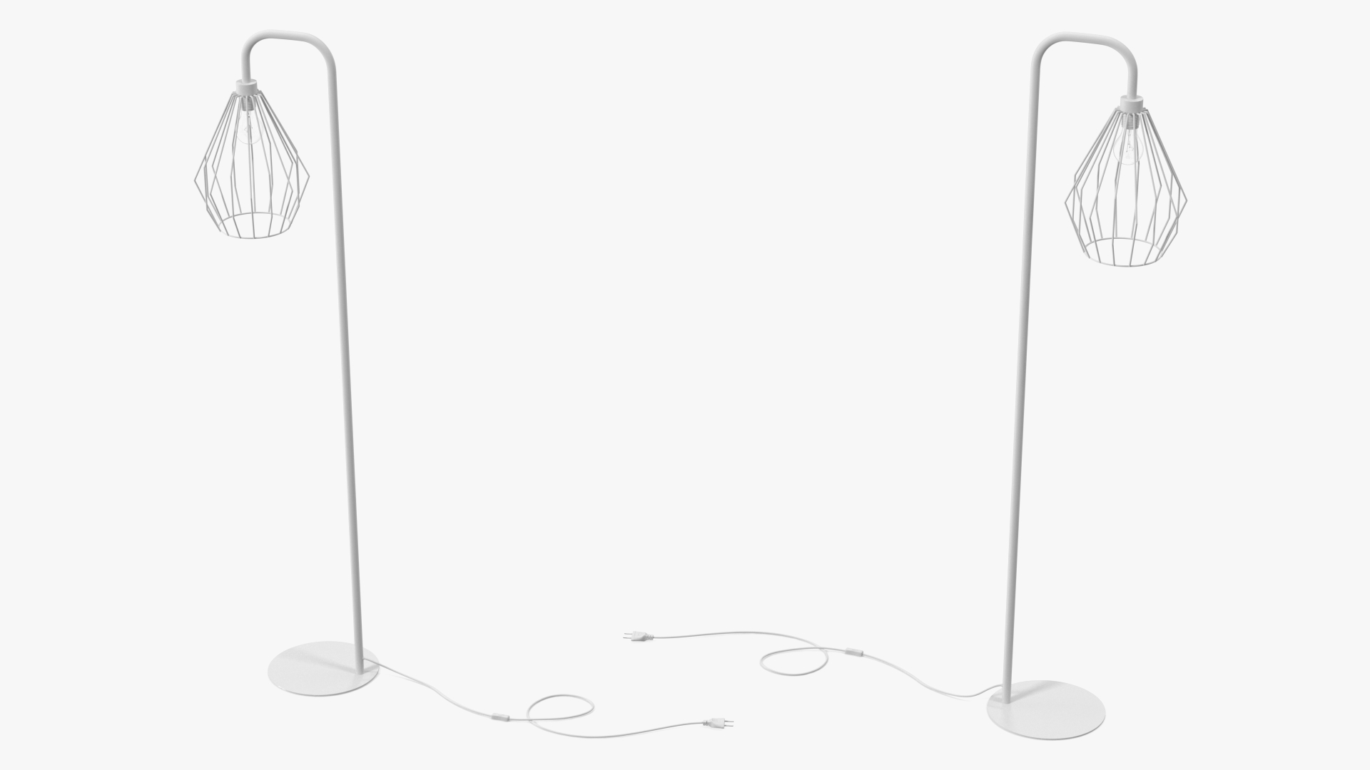 Geometric Standing Lamp White 3D model