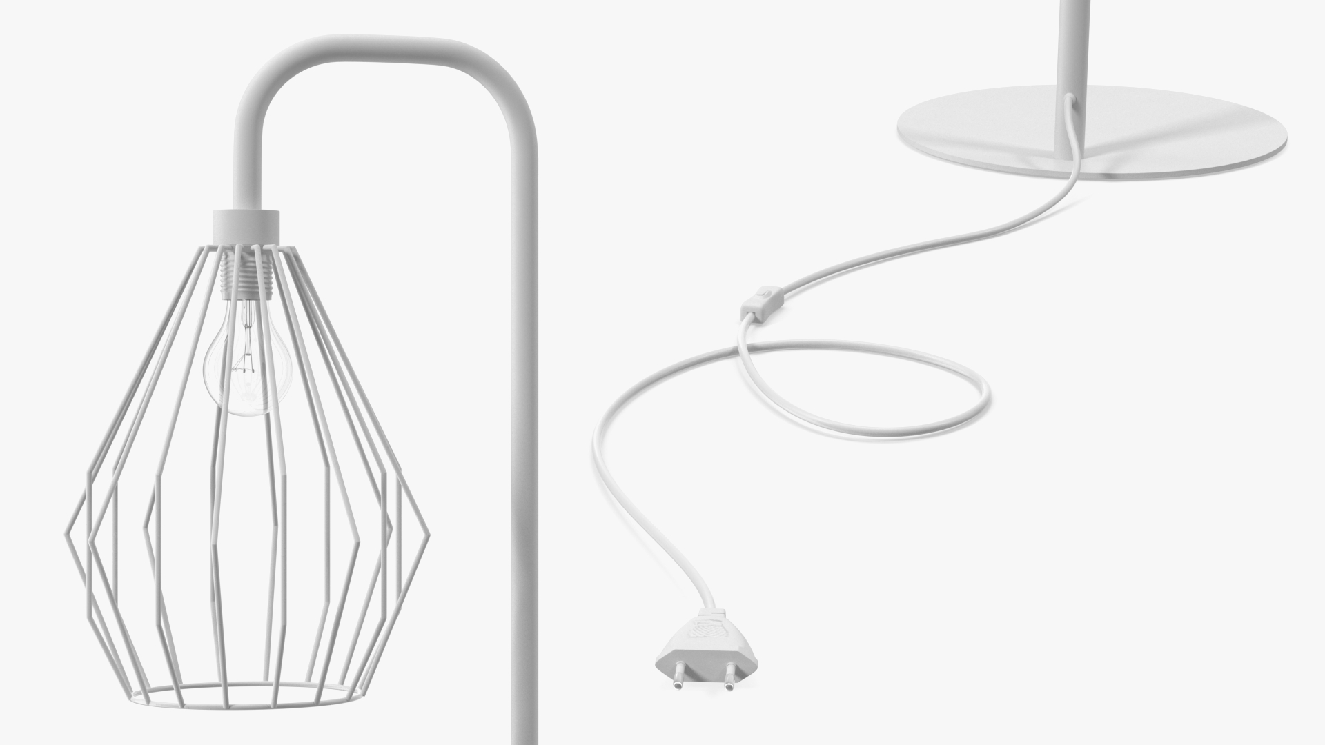 Geometric Standing Lamp White 3D model