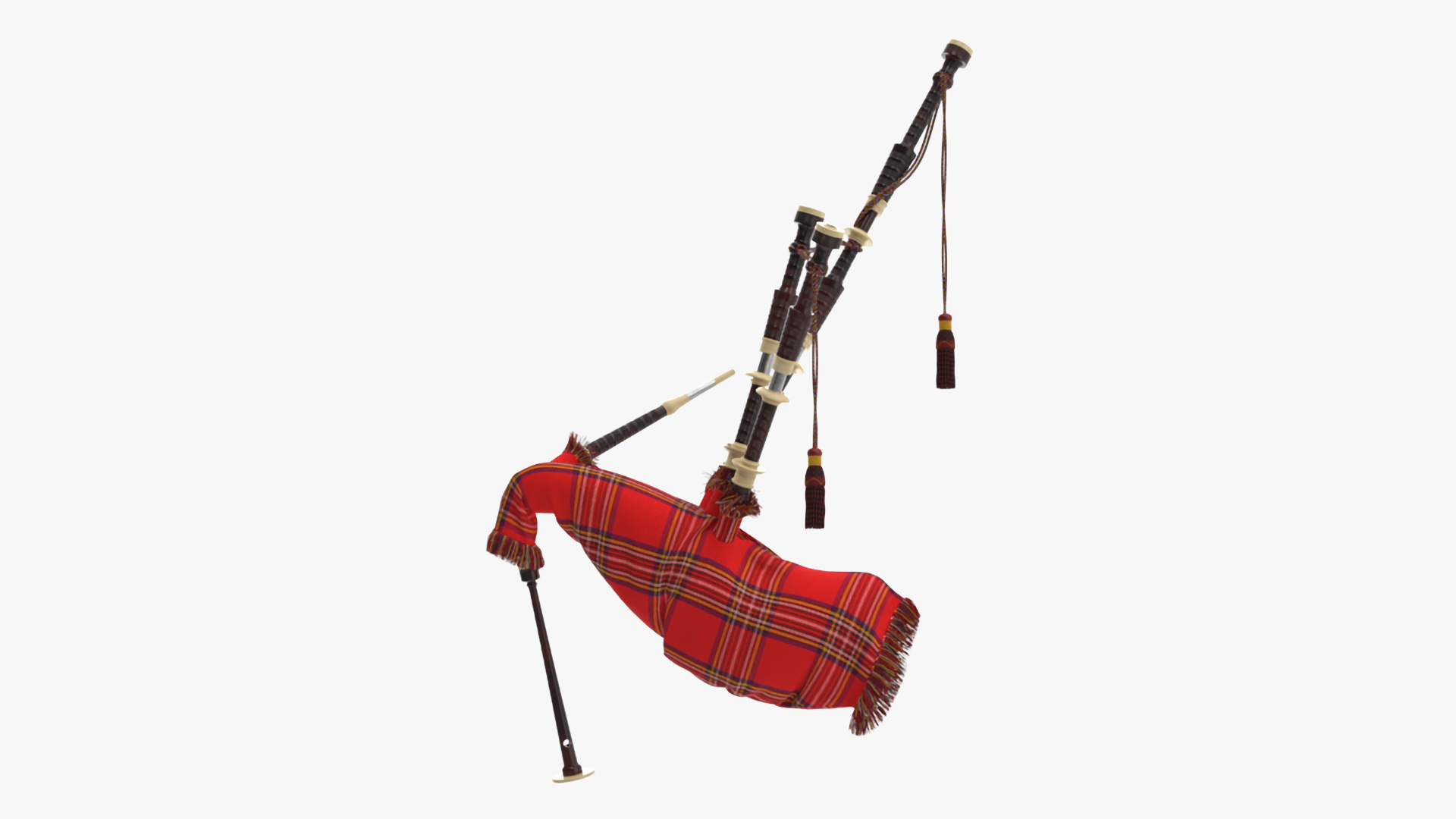 3D Mannequin with Scottish Red Bagpipes