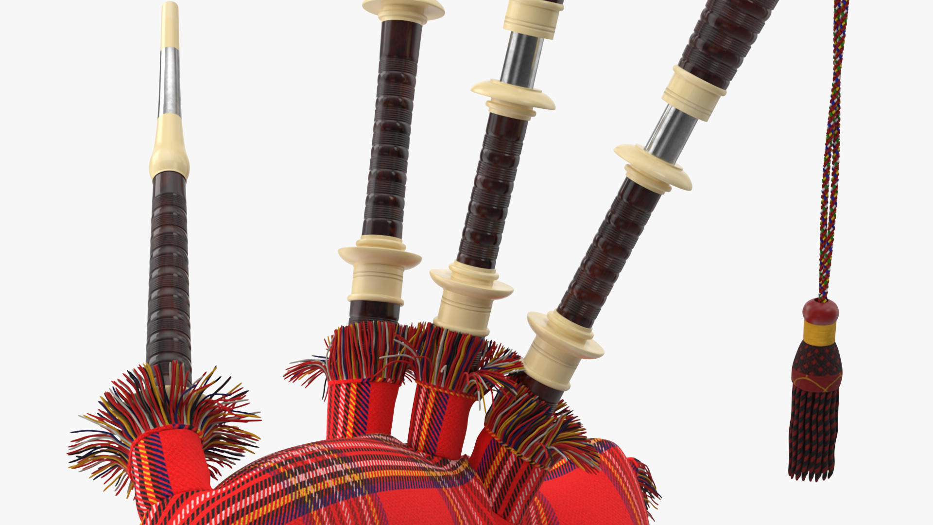 3D Mannequin with Scottish Red Bagpipes