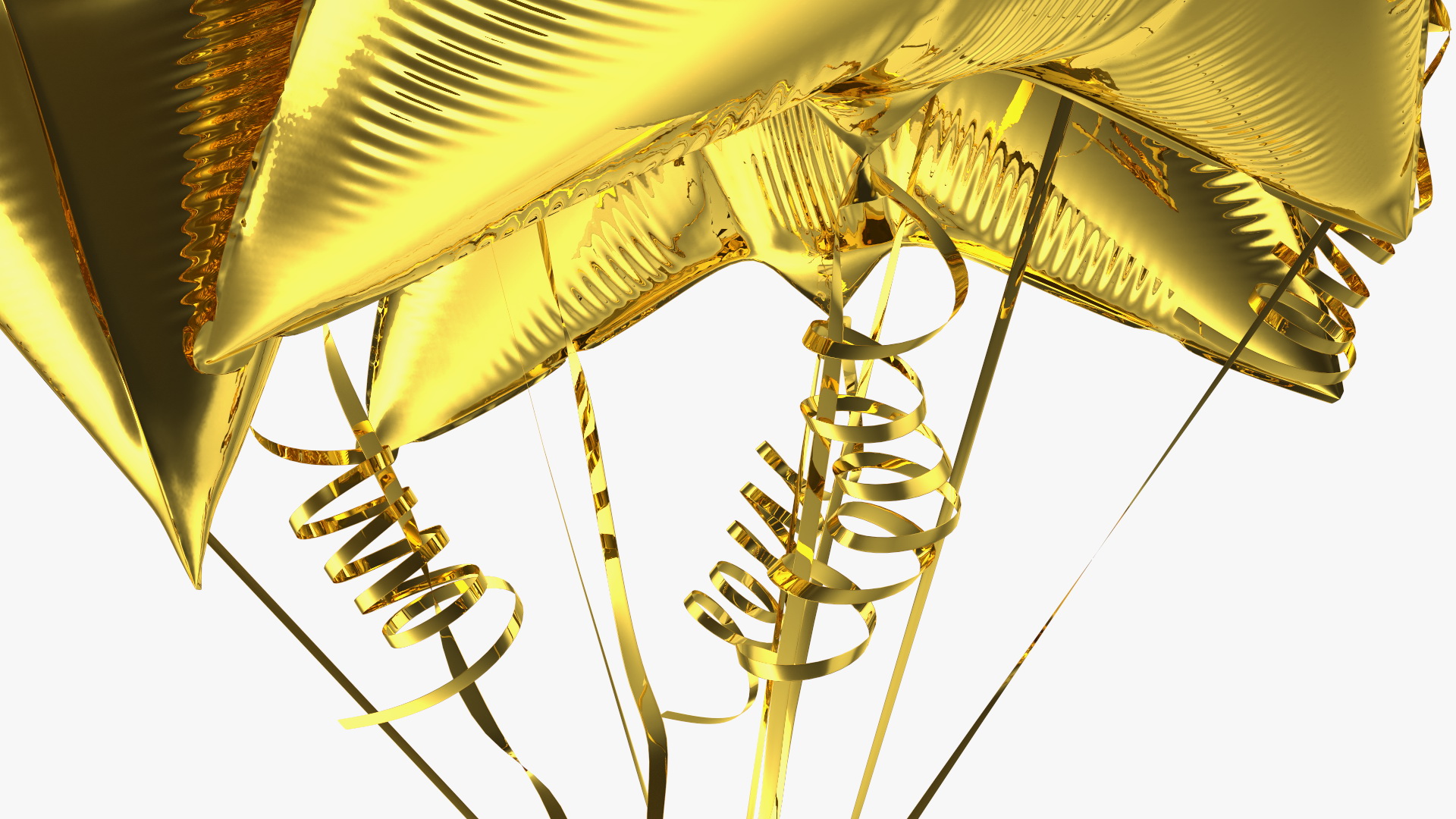 Gold Star Balloon Bouquet with Gift Box 3D model