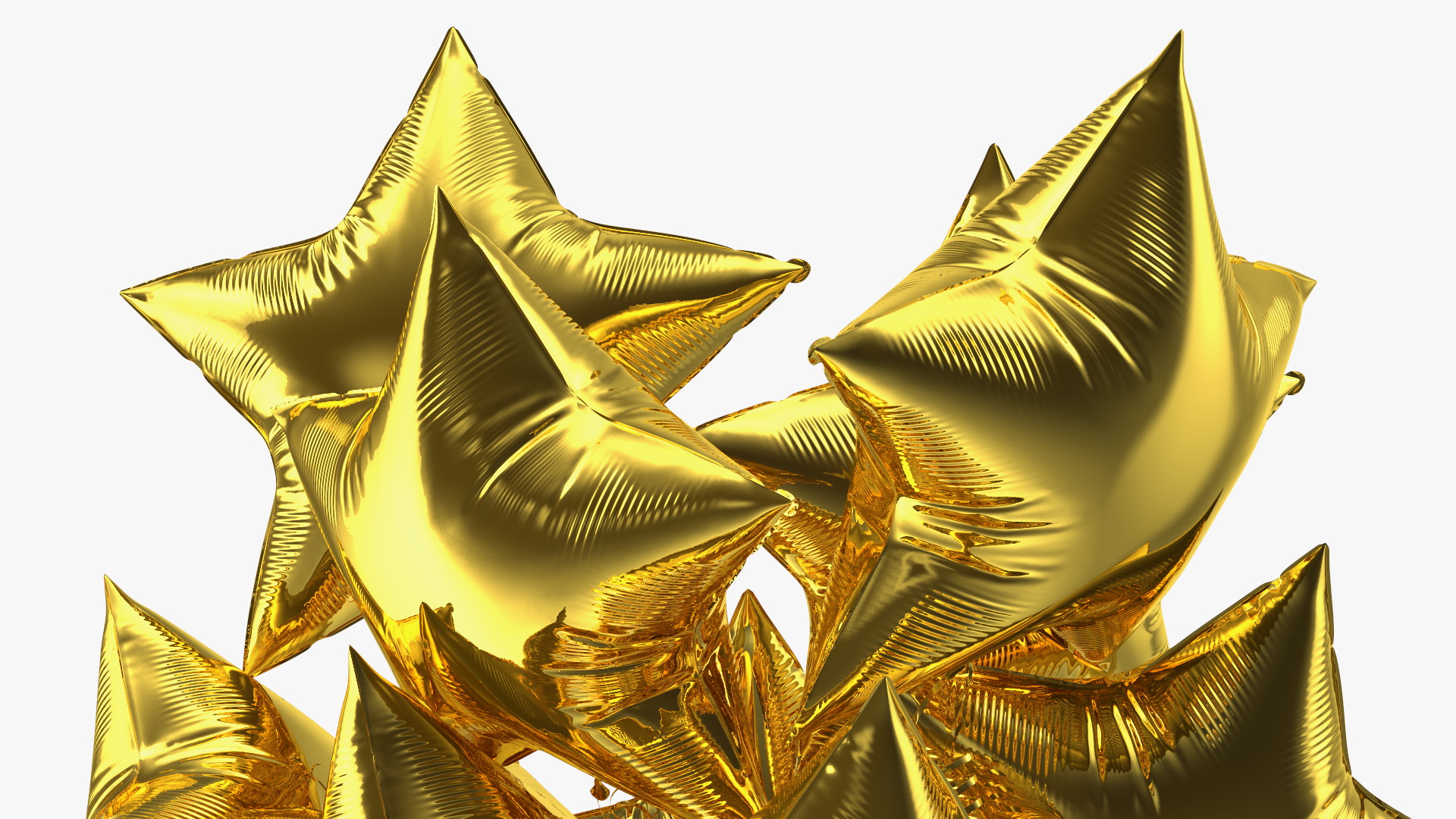 Gold Star Balloon Bouquet with Gift Box 3D model