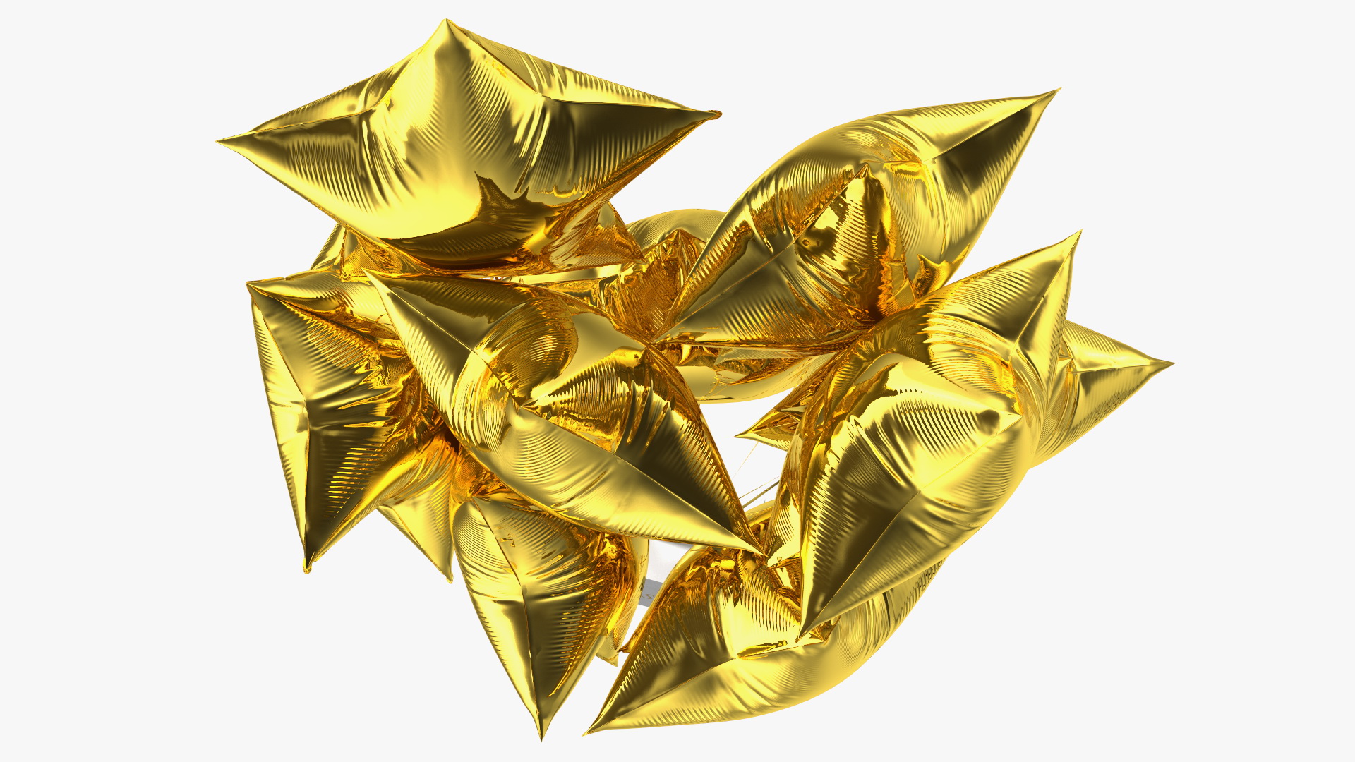 Gold Star Balloon Bouquet with Gift Box 3D model