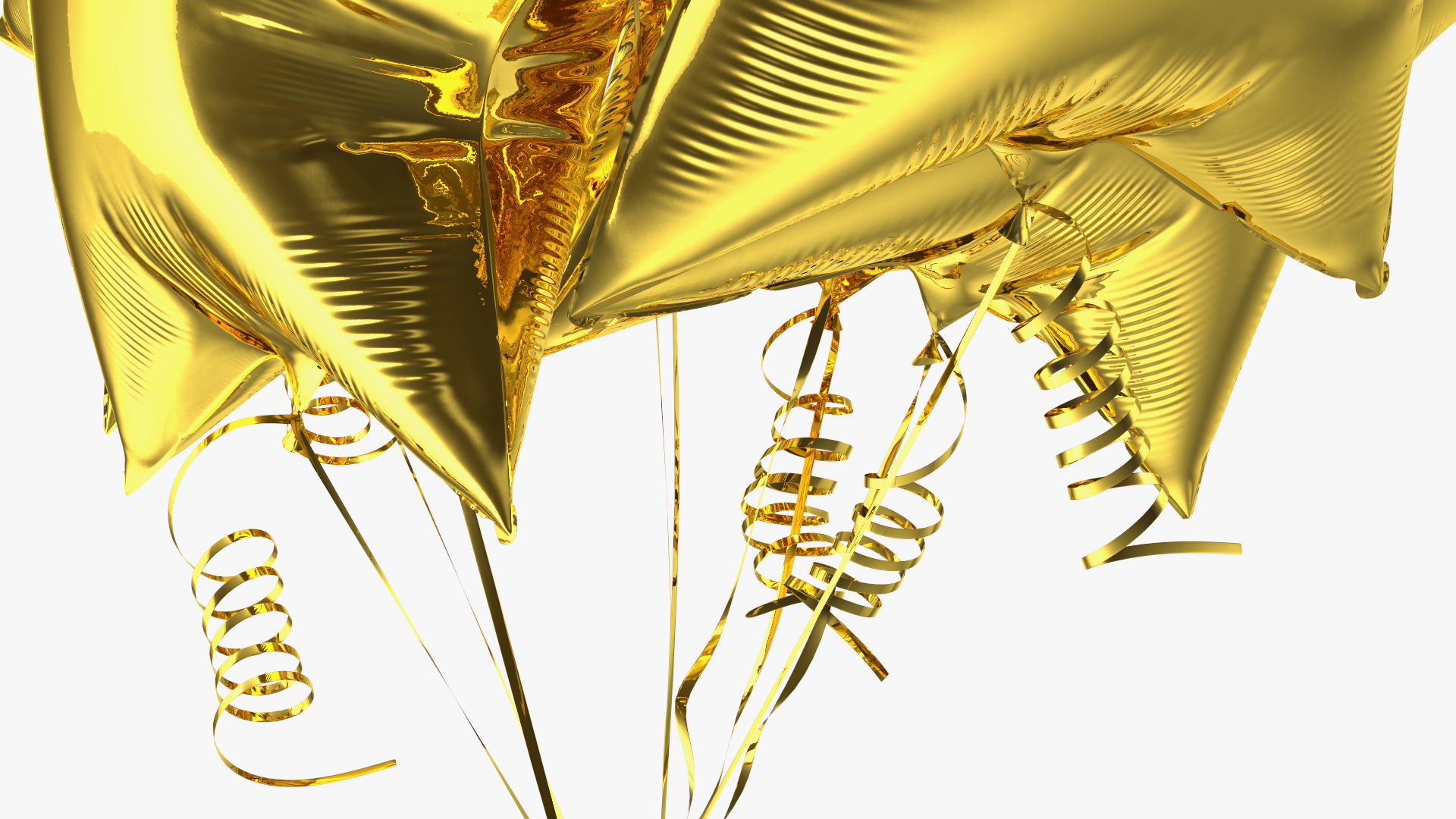 Gold Star Balloon Bouquet with Gift Box 3D model