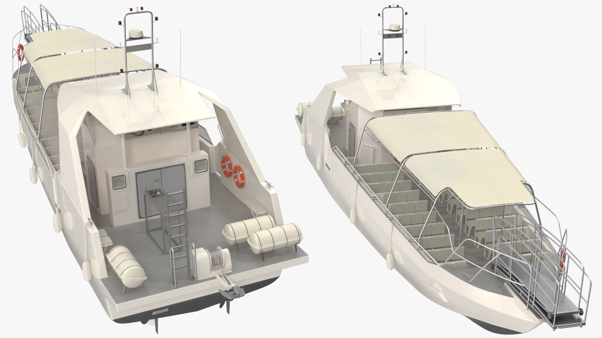 3D model Excursion Boat White