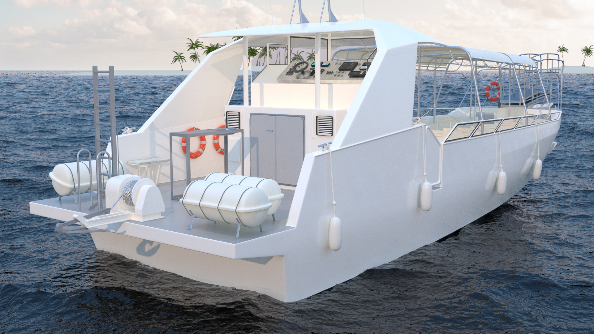 3D model Excursion Boat White