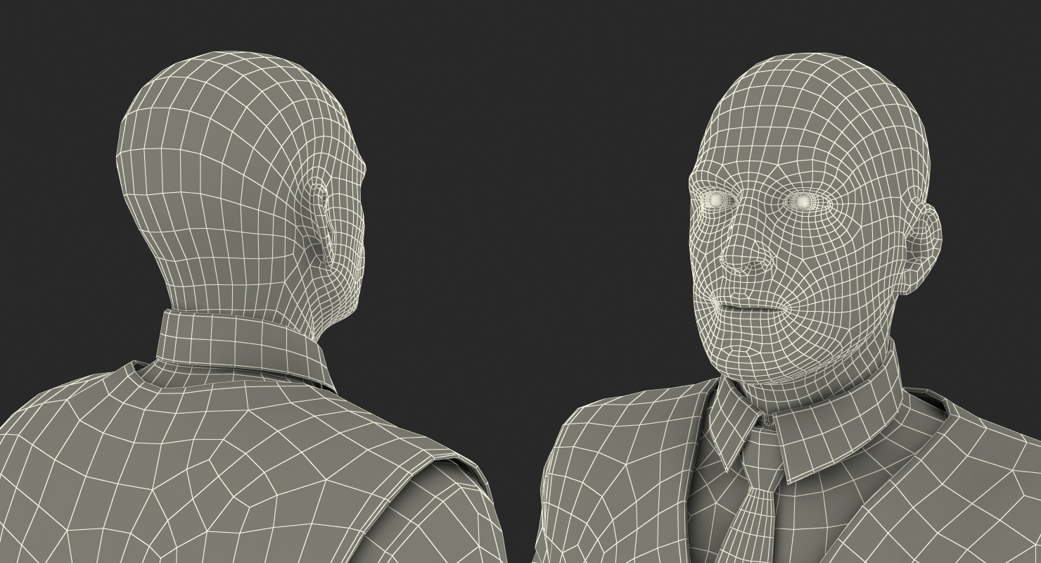 3D model Construction Architect in Yellow Safety Jacket Standing Pose