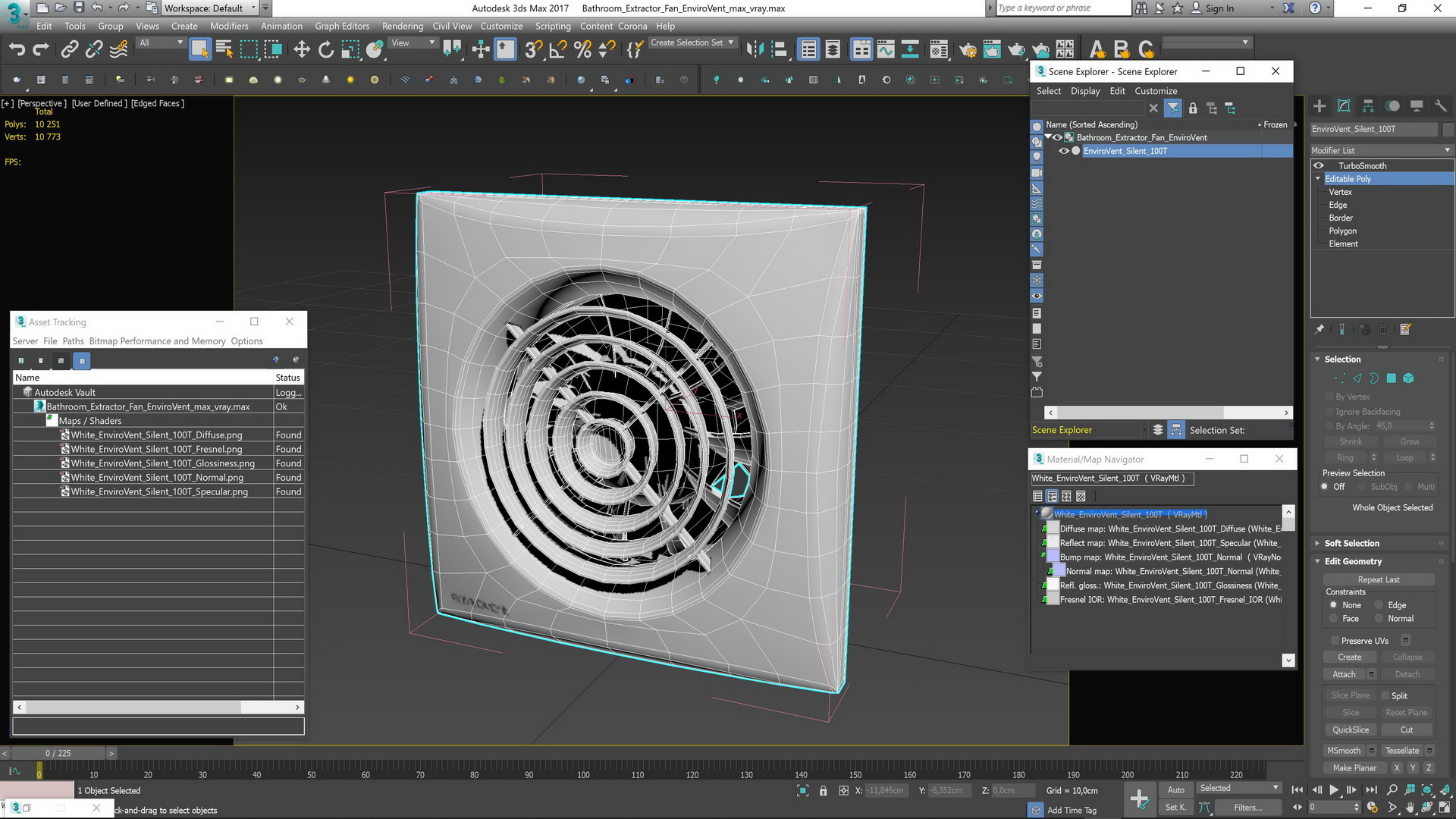 3D Bathroom Extractor Fan EnviroVent model