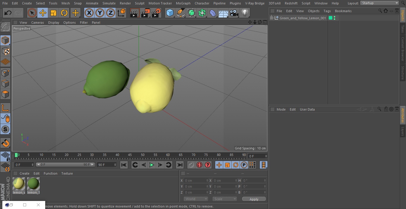 Green and Yellow Lemon 3D