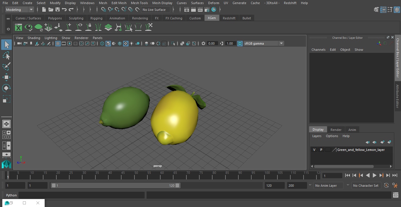 Green and Yellow Lemon 3D