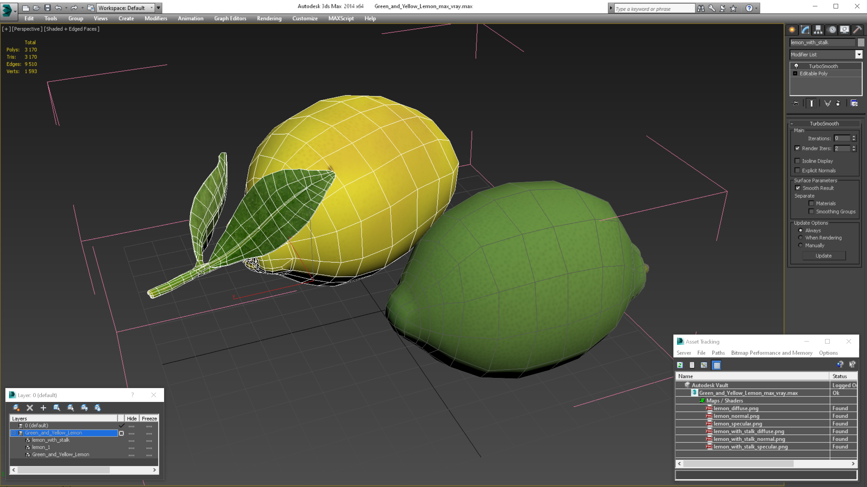 Green and Yellow Lemon 3D