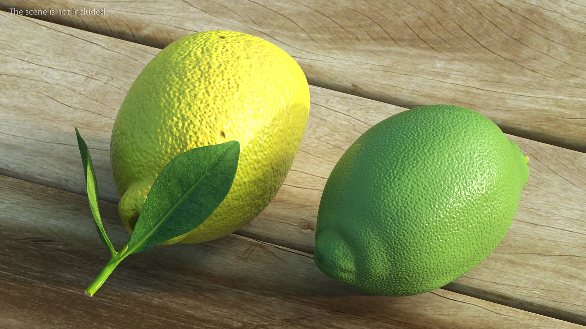 Green and Yellow Lemon 3D