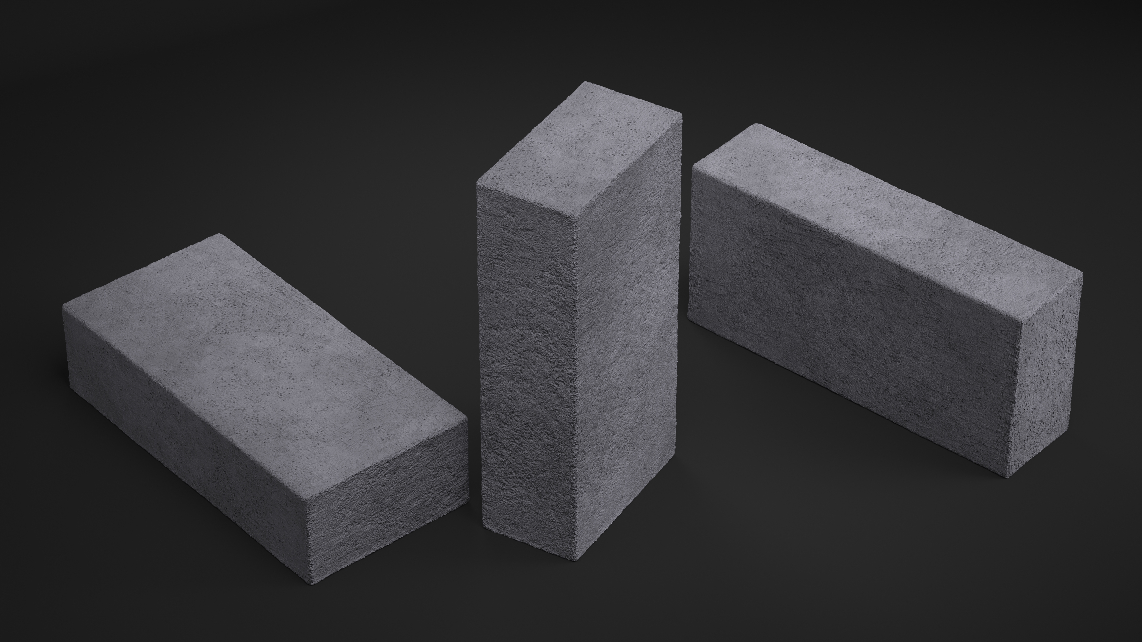 3D Solid Calcium Silicate Brick Carbon Black