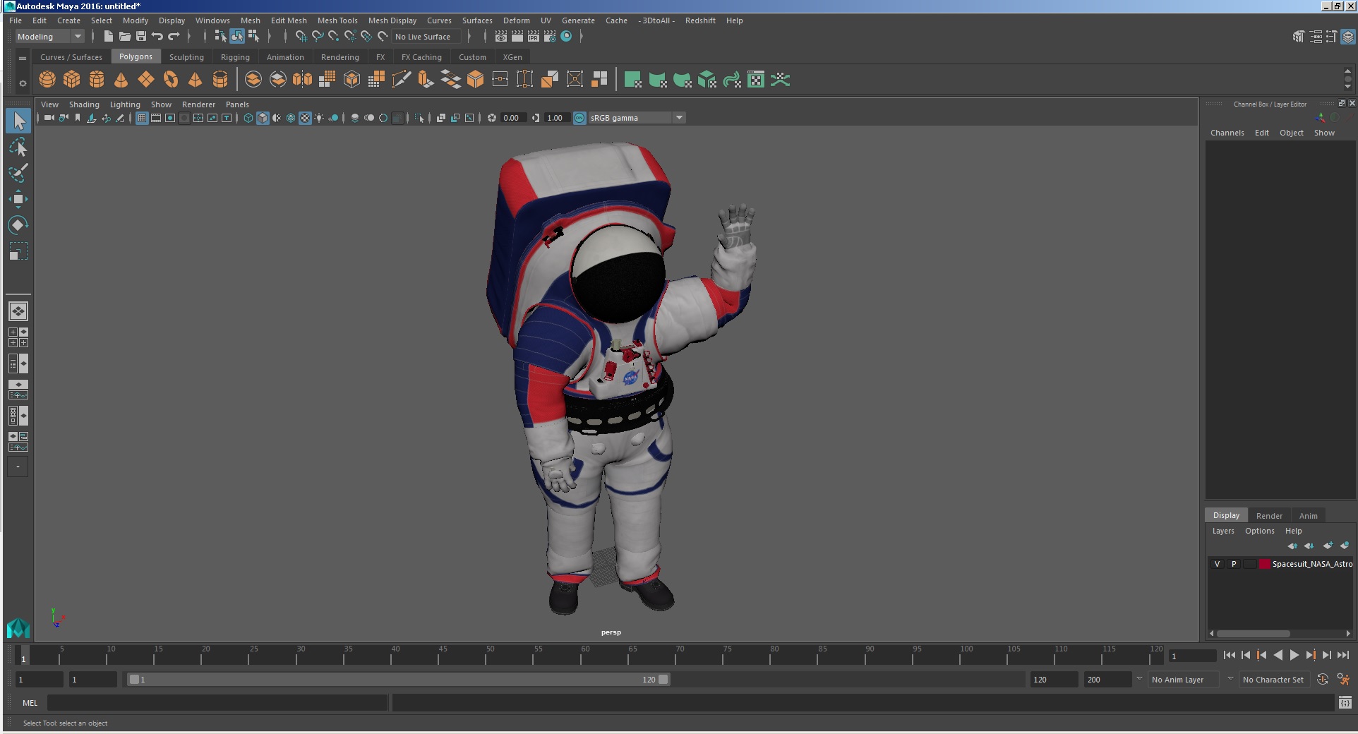 Spacesuit NASA Astronaut xEMU Greetings Pose 3D model