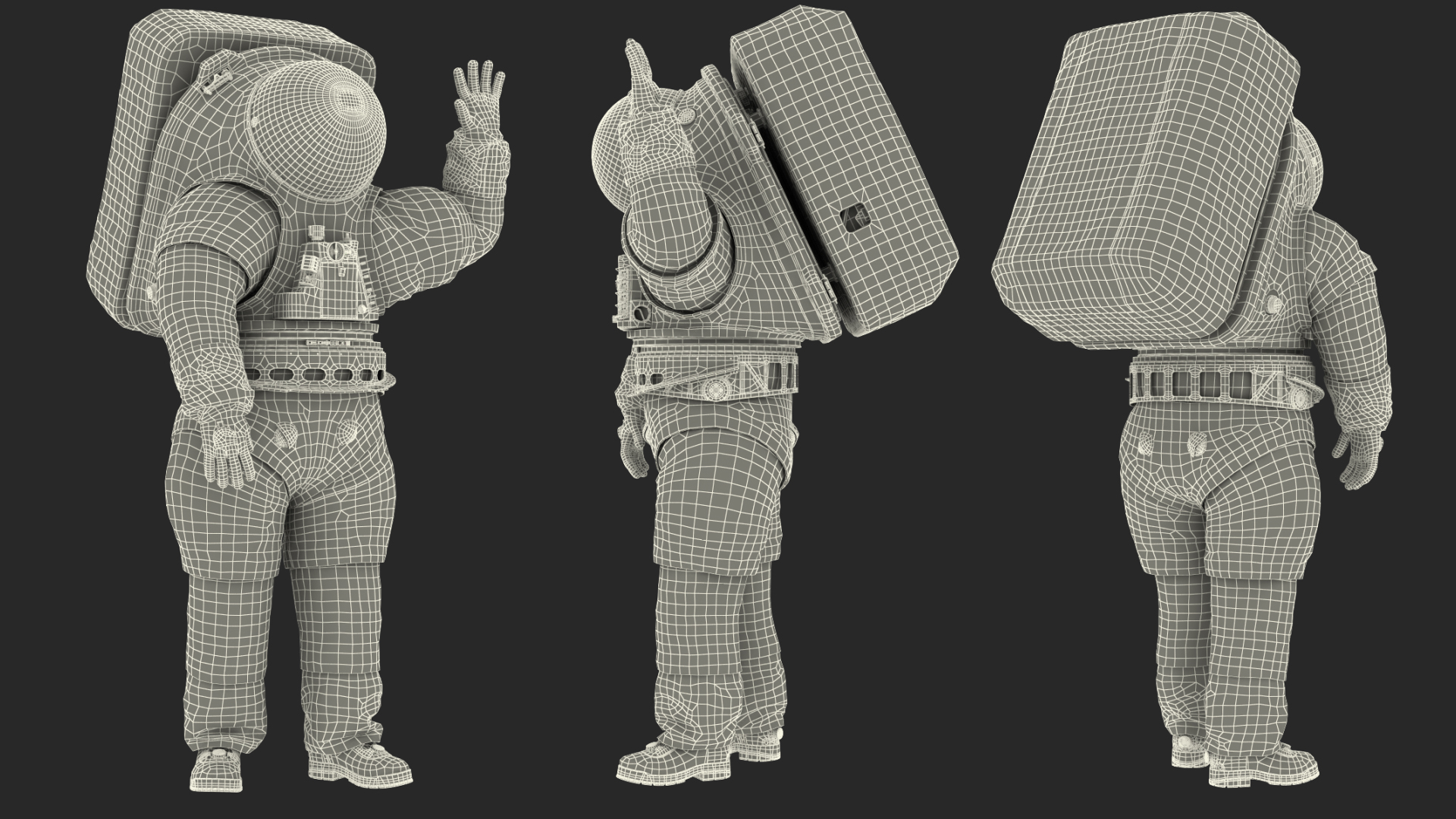 Spacesuit NASA Astronaut xEMU Greetings Pose 3D model