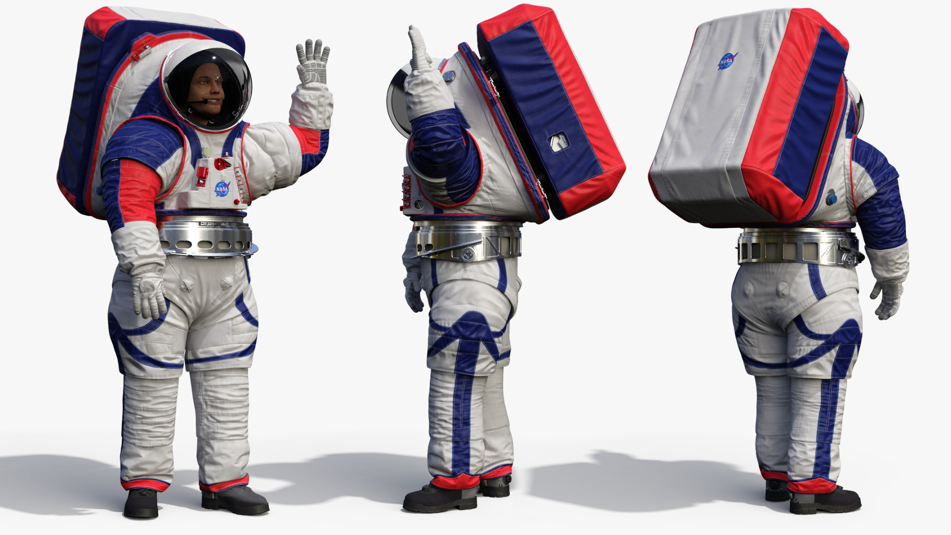 Spacesuit NASA Astronaut xEMU Greetings Pose 3D model