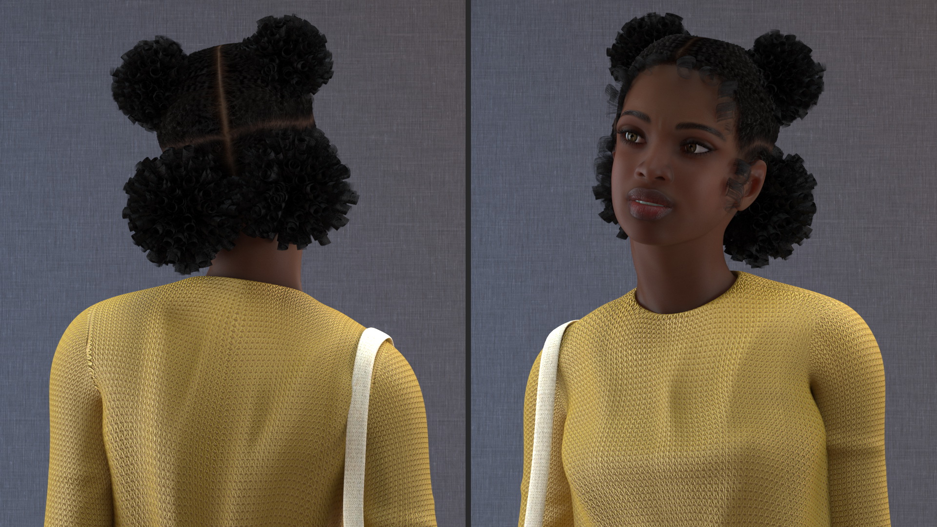 3D model Street Style Black Teenage Girl Standing Pose