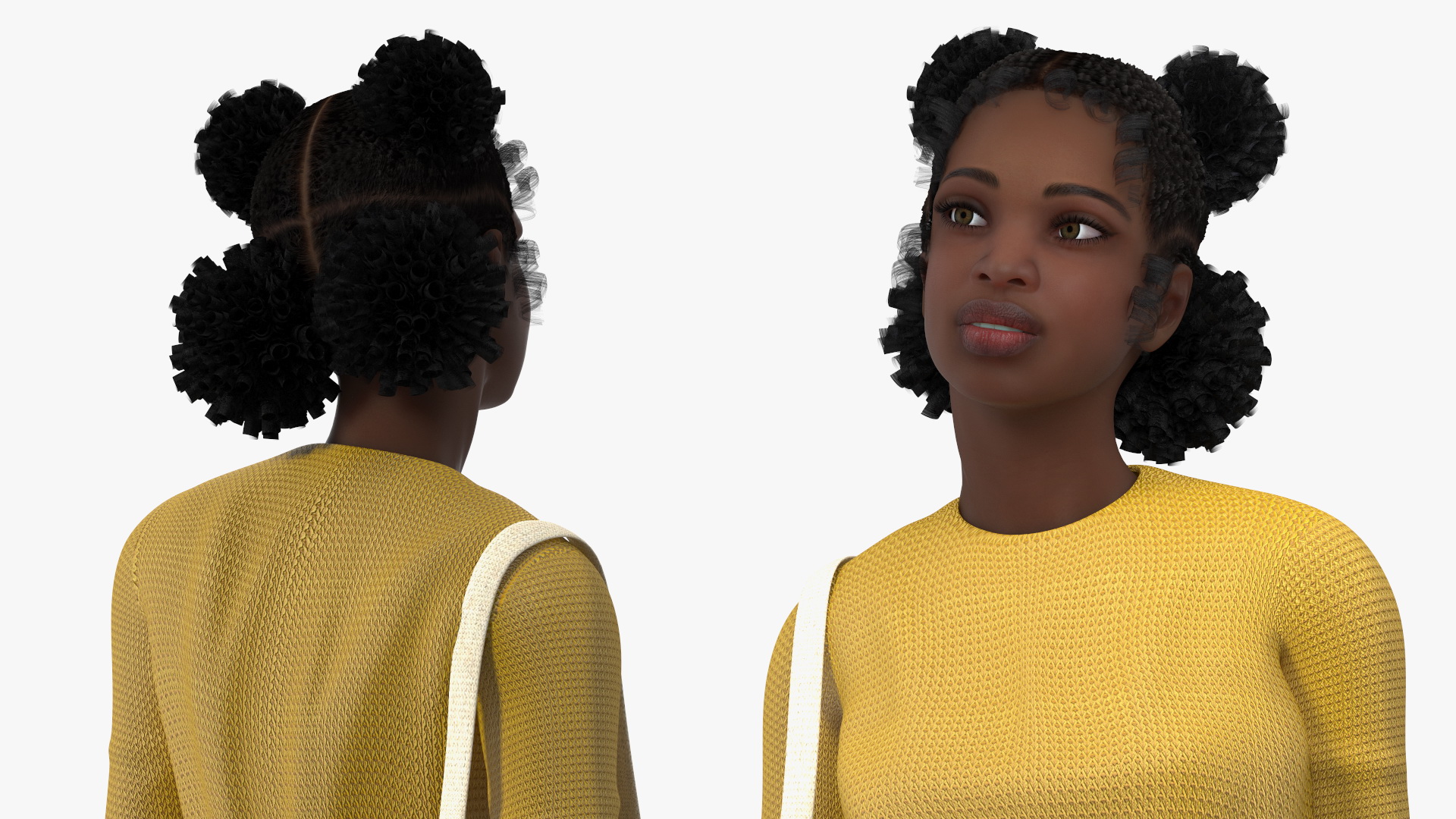 3D model Street Style Black Teenage Girl Standing Pose