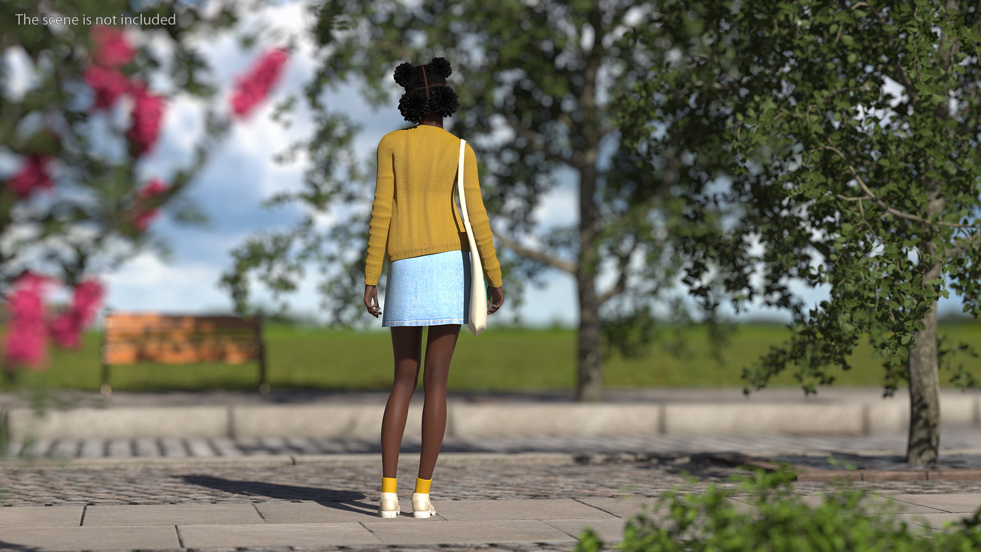3D model Street Style Black Teenage Girl Standing Pose