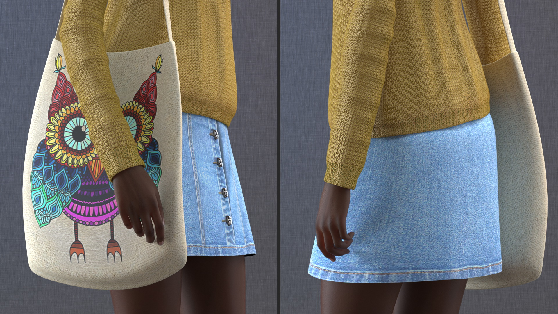3D model Street Style Black Teenage Girl Standing Pose