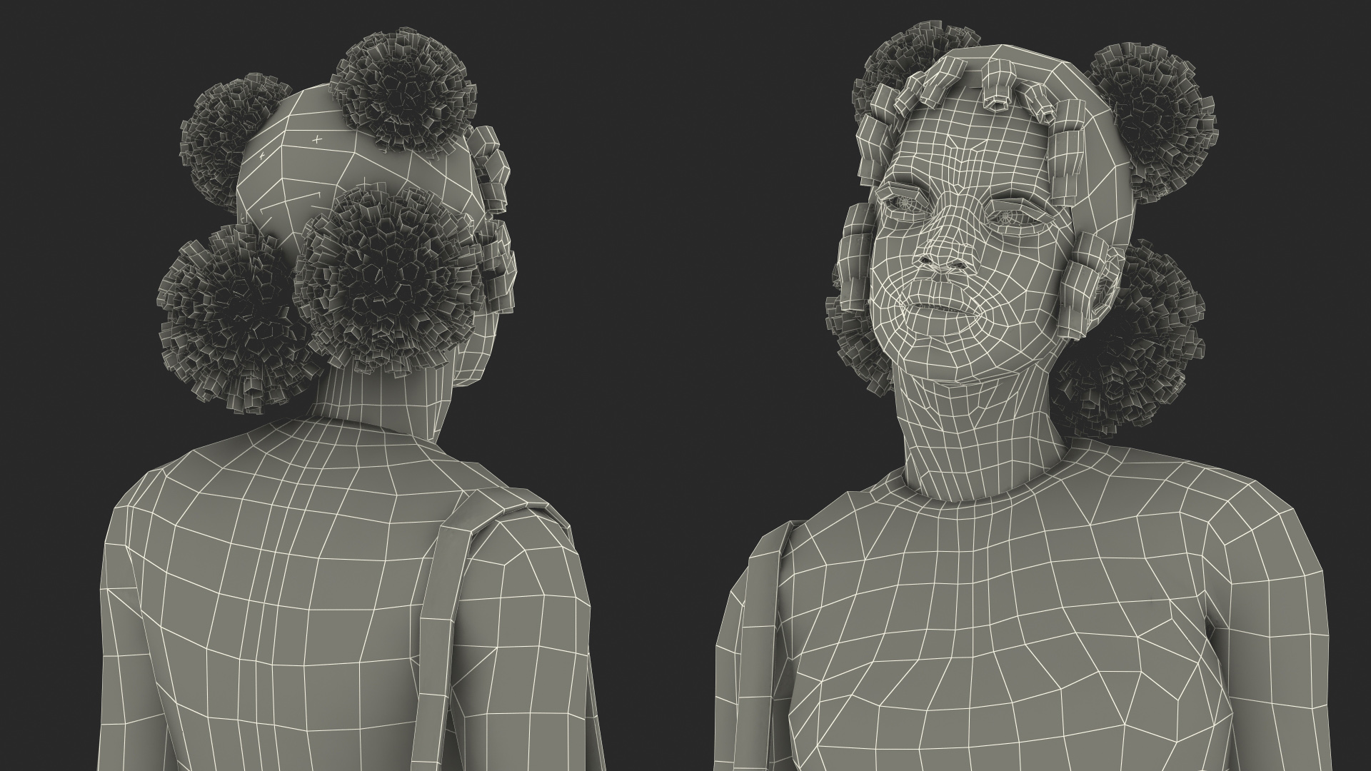 3D model Street Style Black Teenage Girl Standing Pose