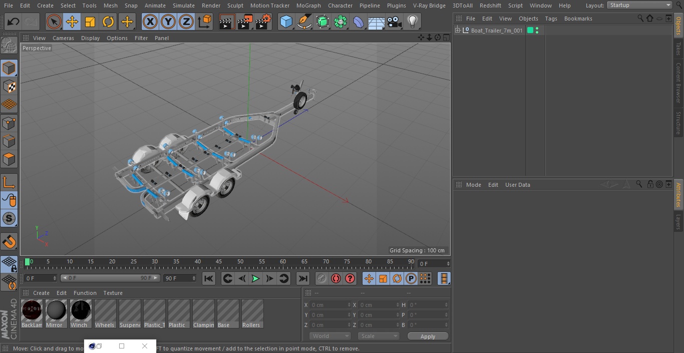 3D model Boat Trailer 7m