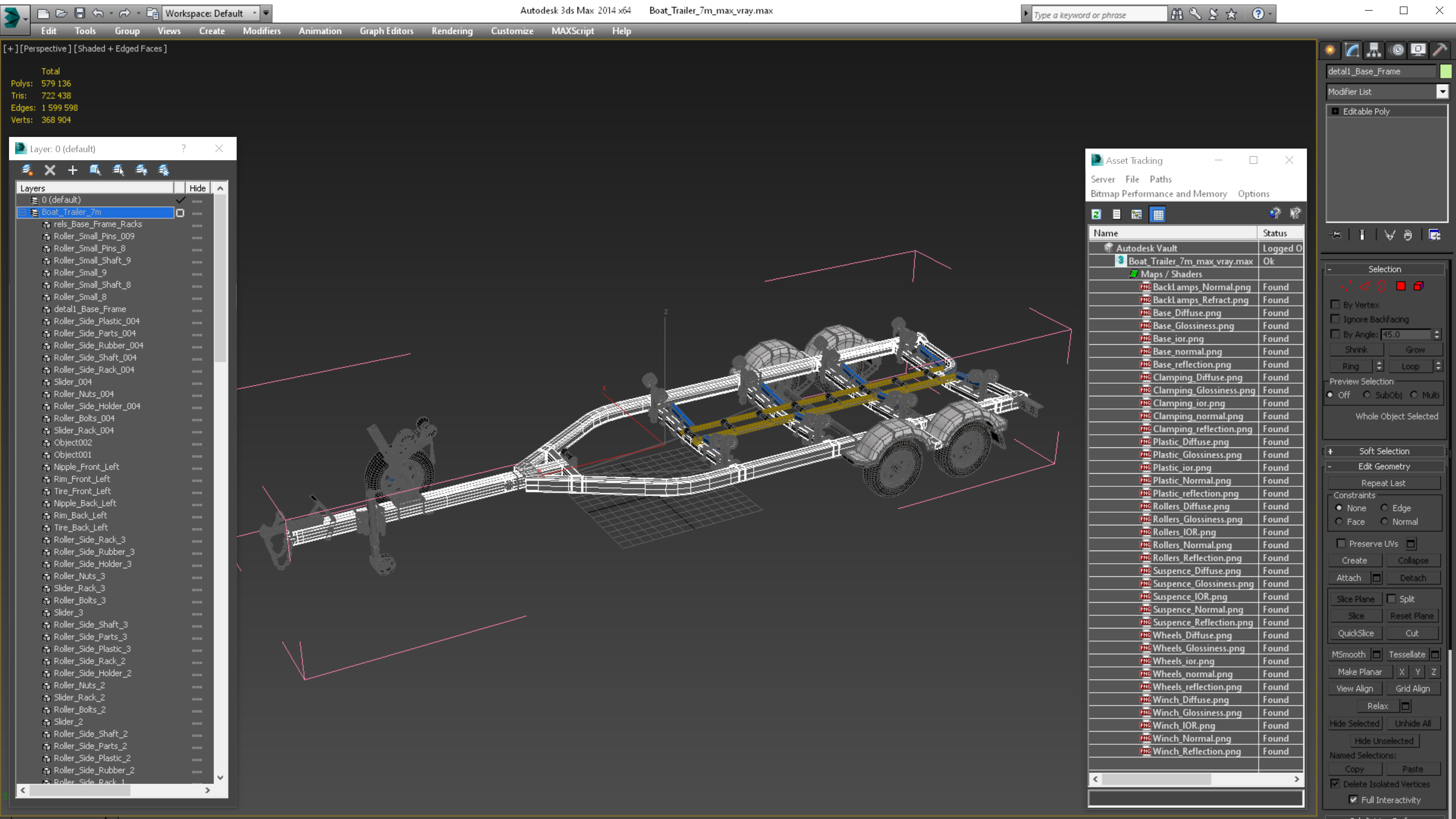 3D model Boat Trailer 7m