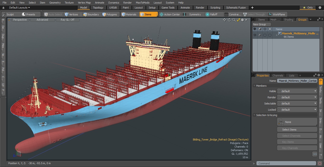 3D Maersk McKinney Moller Container Ship Empty model