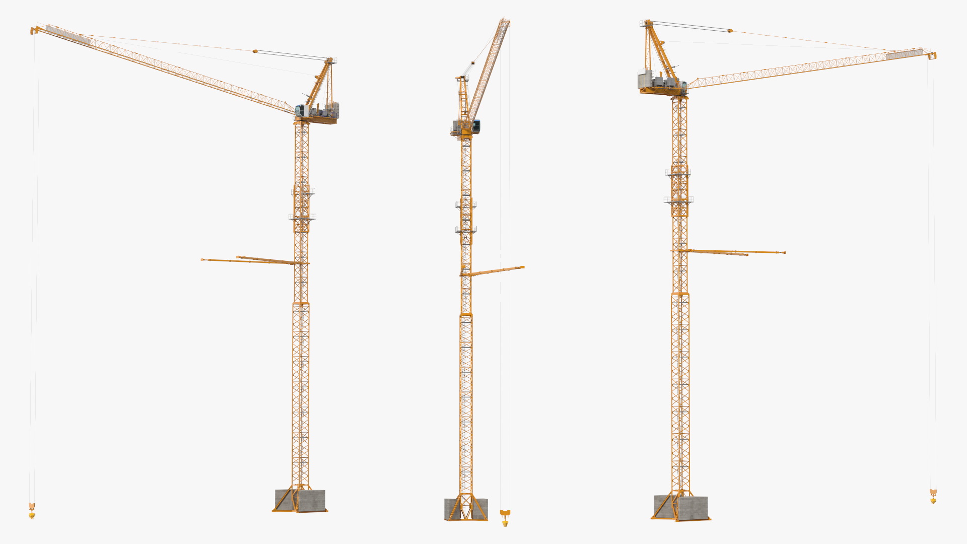 Tower Crane with Concrete Bucket 3D
