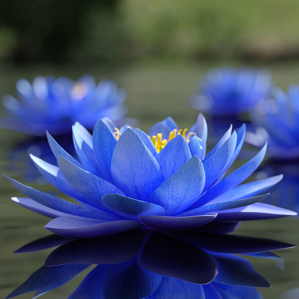 Nymphaea Siam Purple Blue 3D model preview
