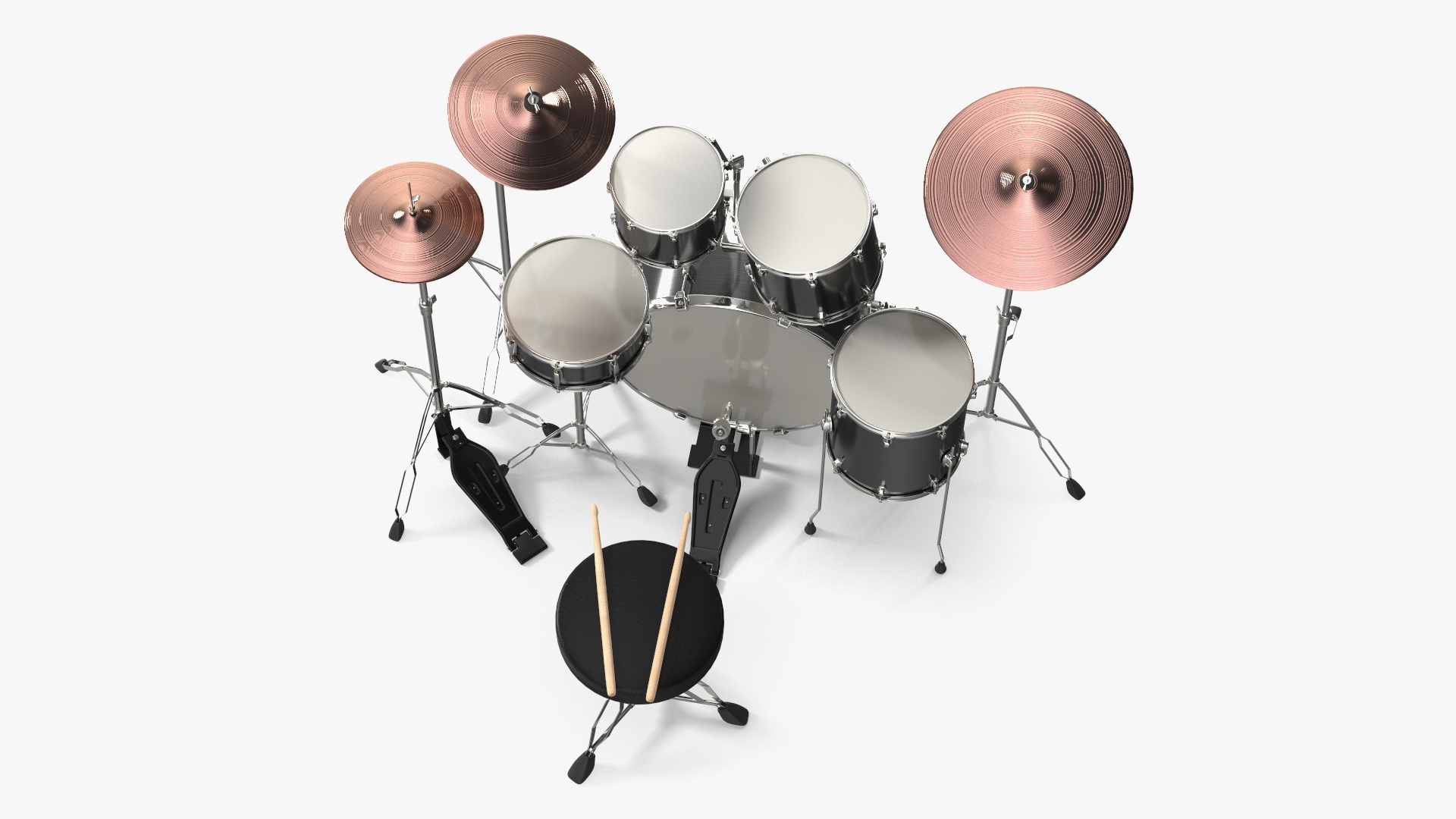 3D Pearl Roadshow Drum Set model