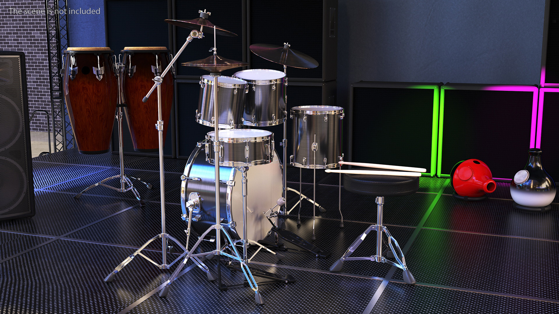 3D Pearl Roadshow Drum Set model