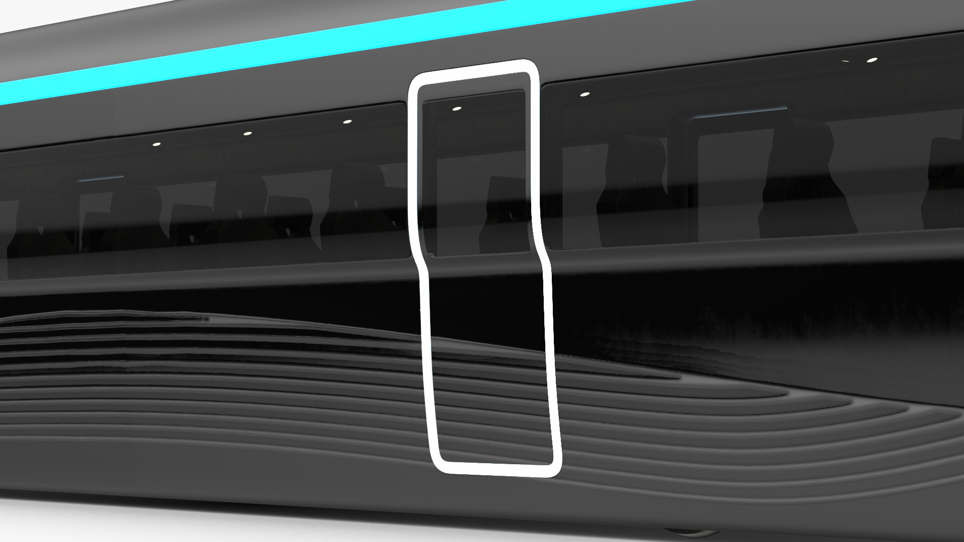 Futuristic Passenger Wagon Black 3D