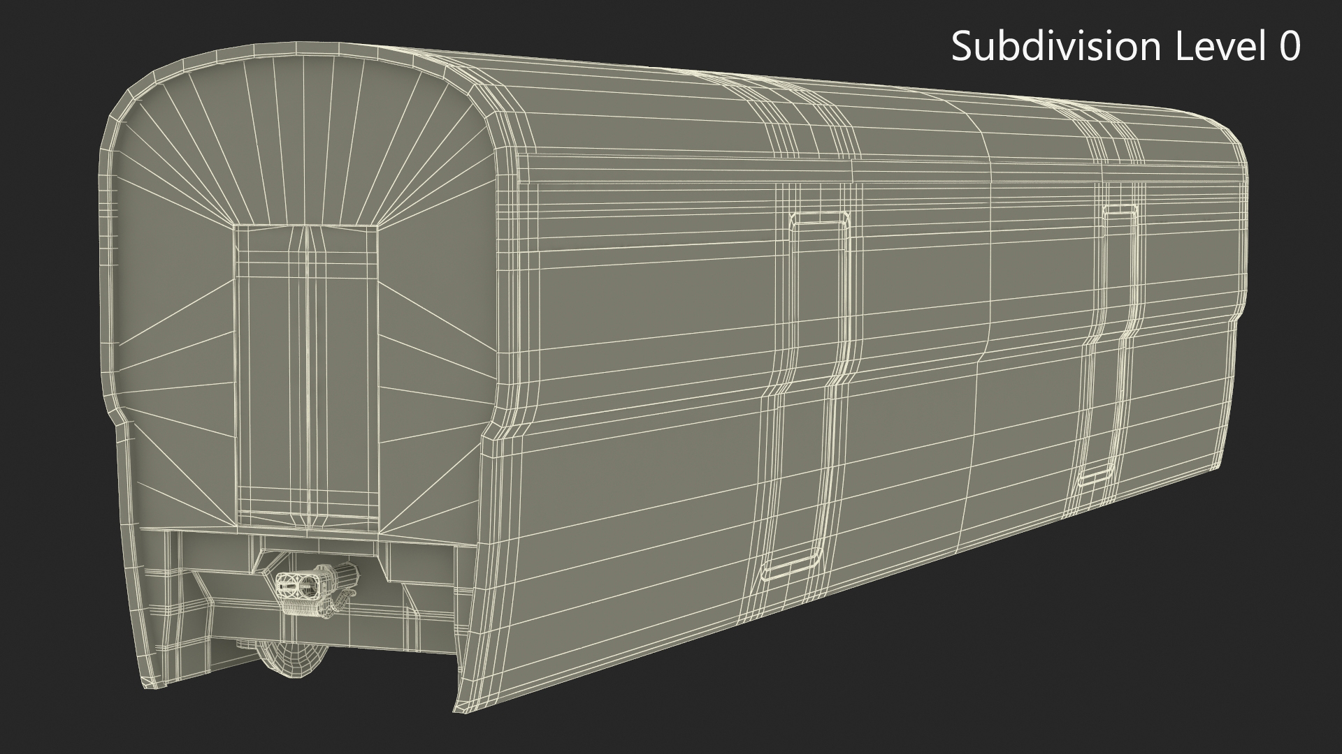 Futuristic Passenger Wagon Black 3D