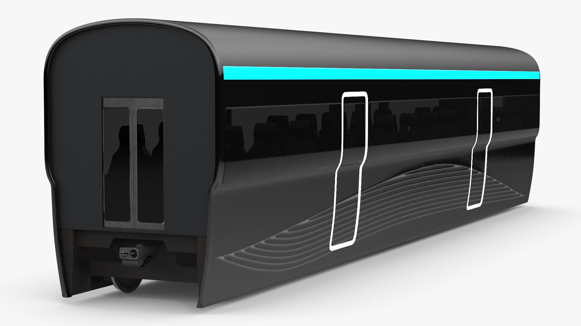 Futuristic Passenger Wagon Black 3D