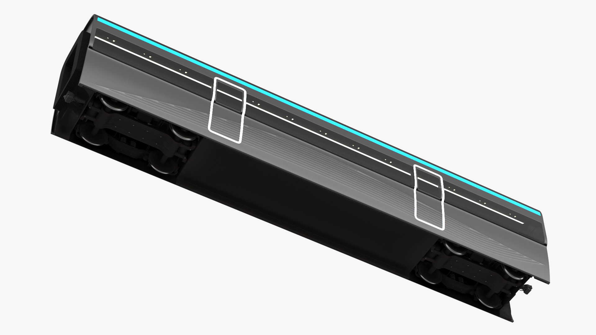 Futuristic Passenger Wagon Black 3D