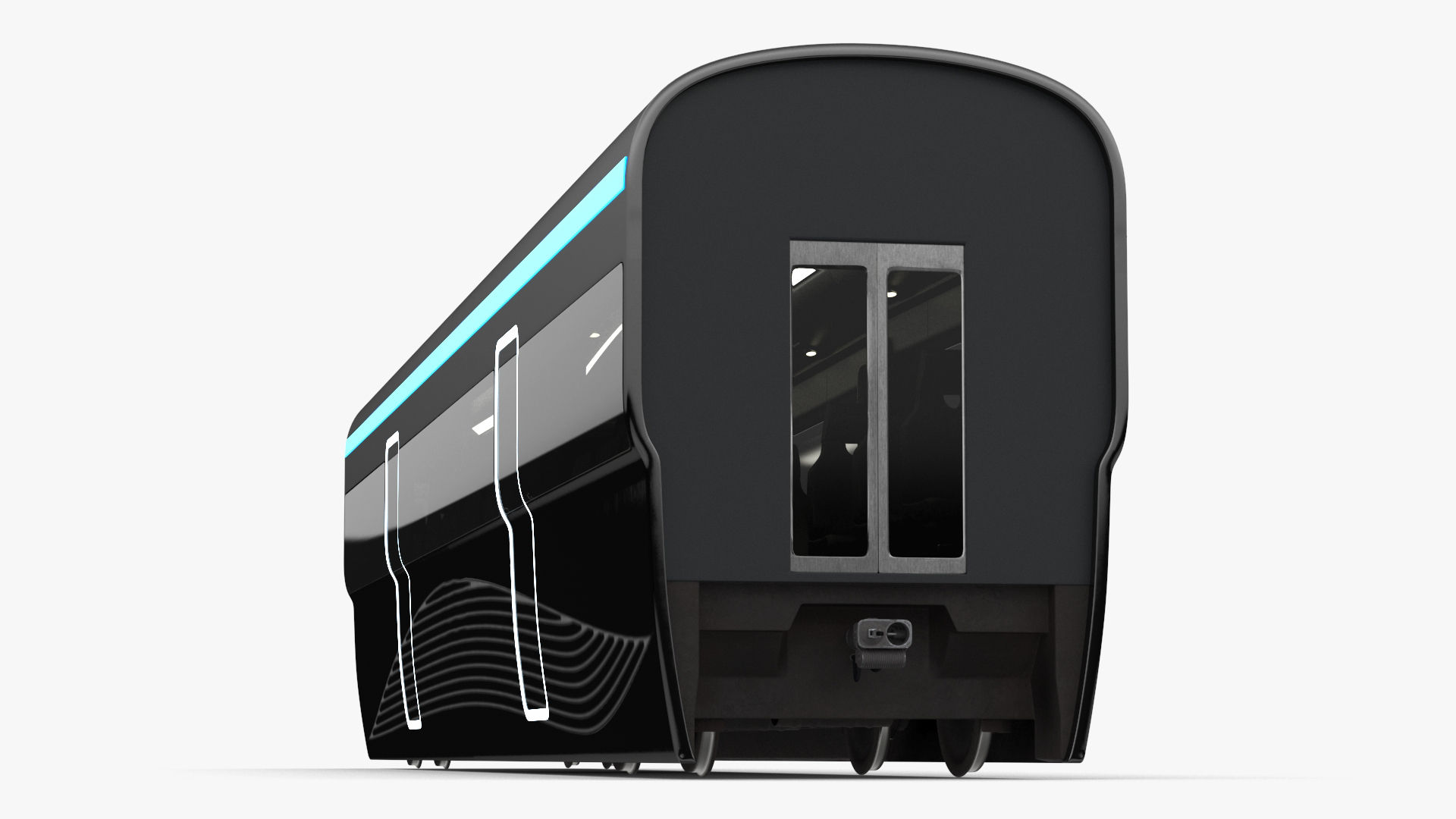 Futuristic Passenger Wagon Black 3D